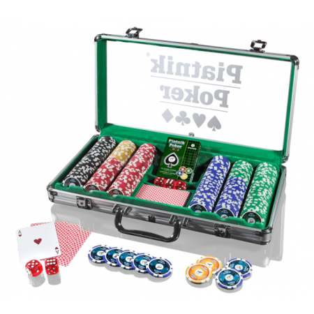 POKER PIATNIK SET 300 szt. Żetony  Pokerowe Nominały